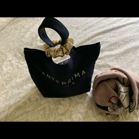 Anteprima small fabrics tote with golden sequins elasticized band - Picture 4 of 14